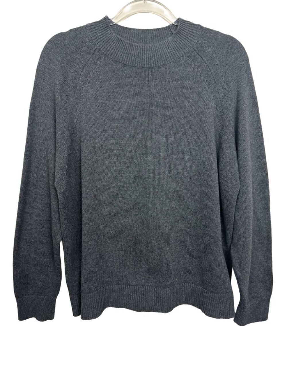 Quince Organic Cotton Gray Mock Neck Sweater Women's Large